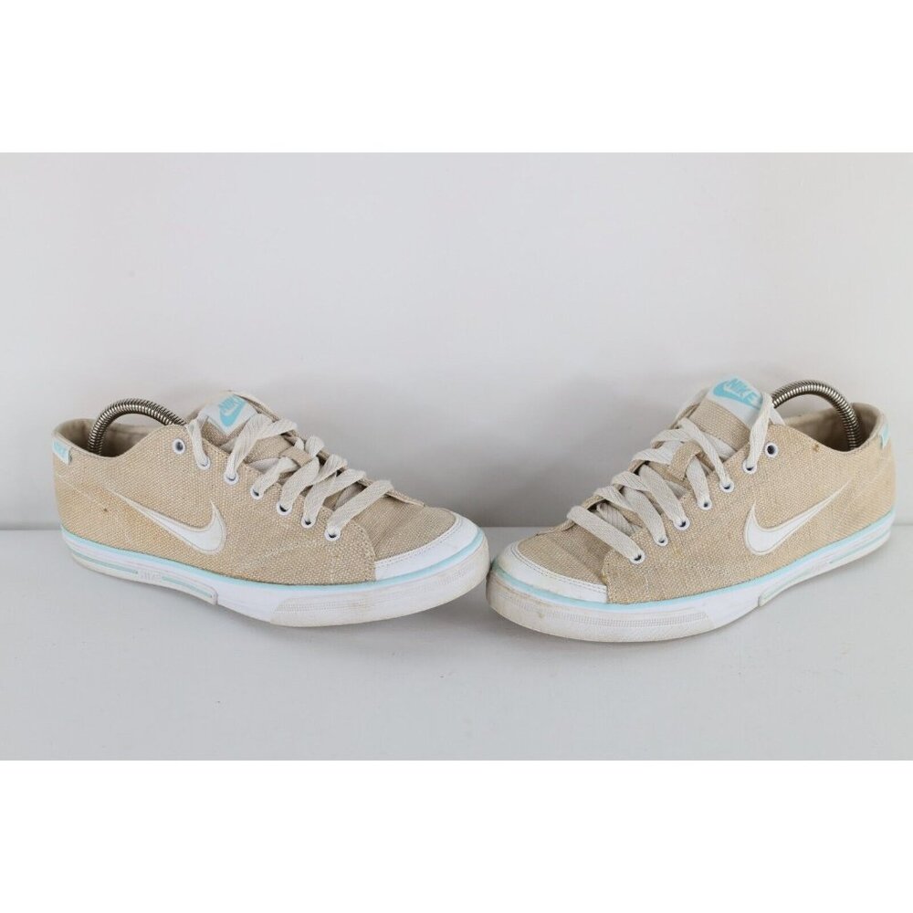 Vintage Y2K Nike Capri Womens Size 10 Distressed Canvas Sneakers Shoes Beige